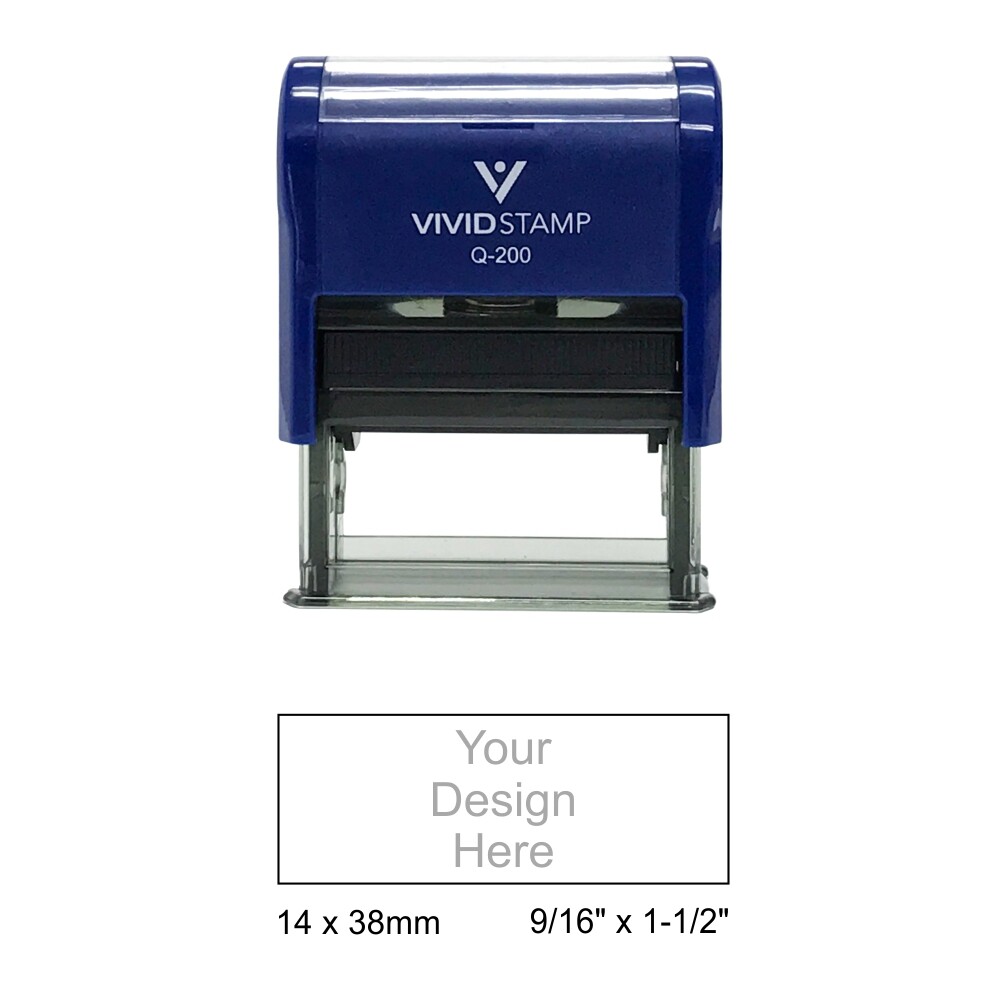 Vivid Stamp Q-200 Customizable Self-Inking Stamp - Blue Body Vivid Stamp Q-200 Customizable Self-Inking Stamp - Blue Body