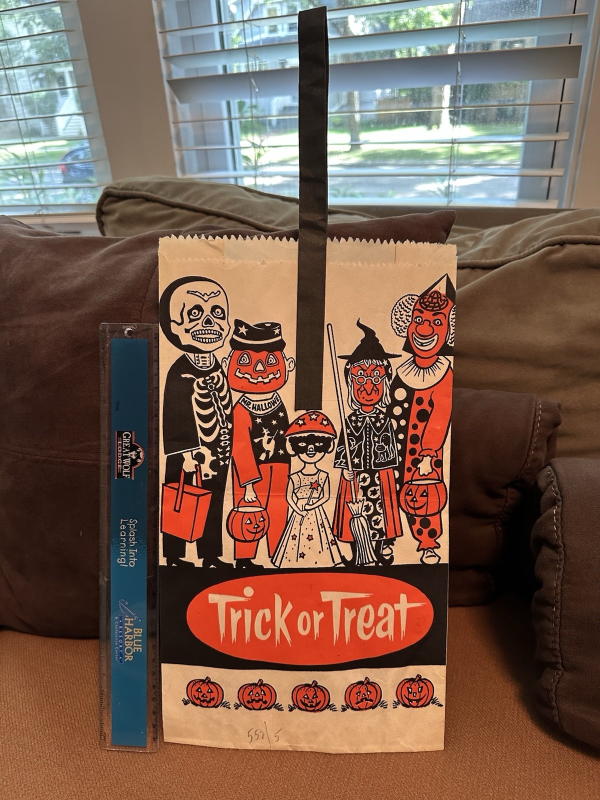 Vintage Halloween Rare Ben Cooper Trick or Treat Bag Handle Skeleton Witch Pump Vintage Halloween Rare Ben Cooper Trick or Treat Bag Handle Skeleton Witch Pump