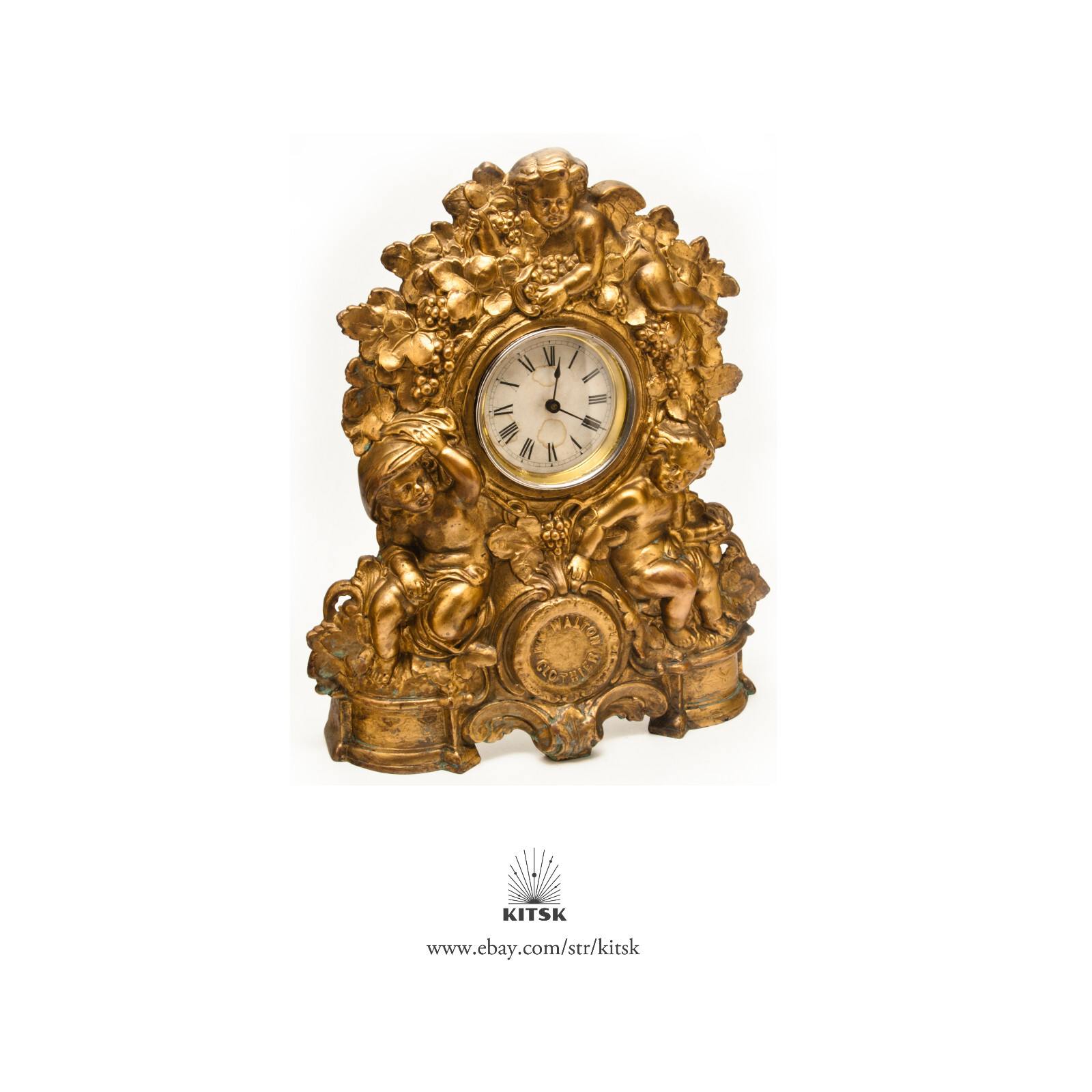 Rare Working 1885 Golden Novelty Mfg. Co \'Walton Clothier\' Advertising Clock