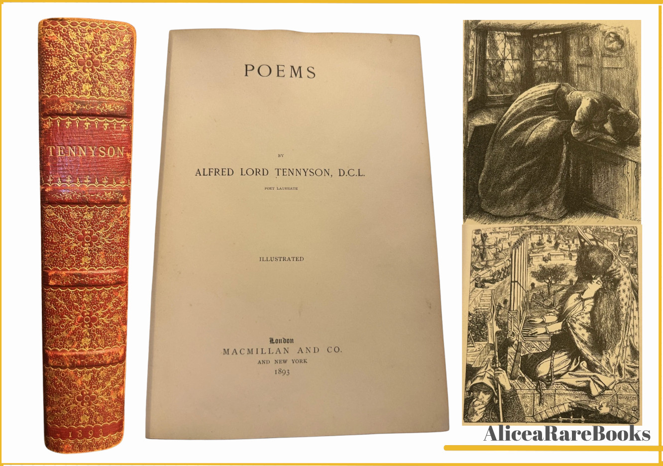 Tennyson Poems - 1893 - Alfred Lord Tennyson D.C.L - Very Good Condition