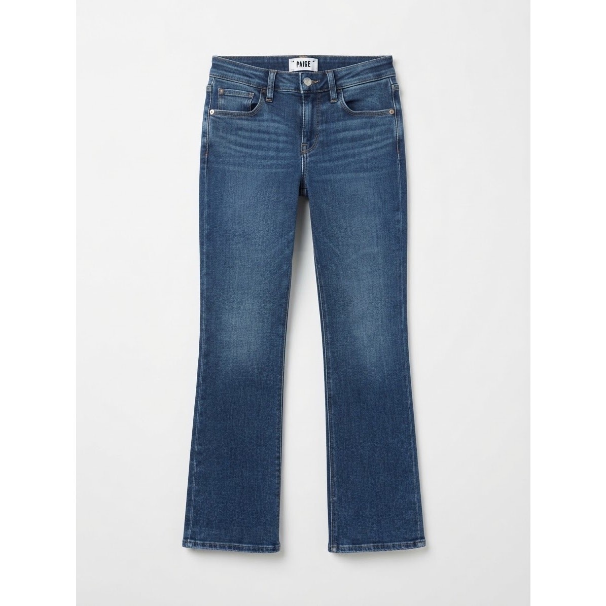 PAIGE Sloane Crop Blue Denim Jeans Distressed Hem Size 24 Casual Chic Everyday