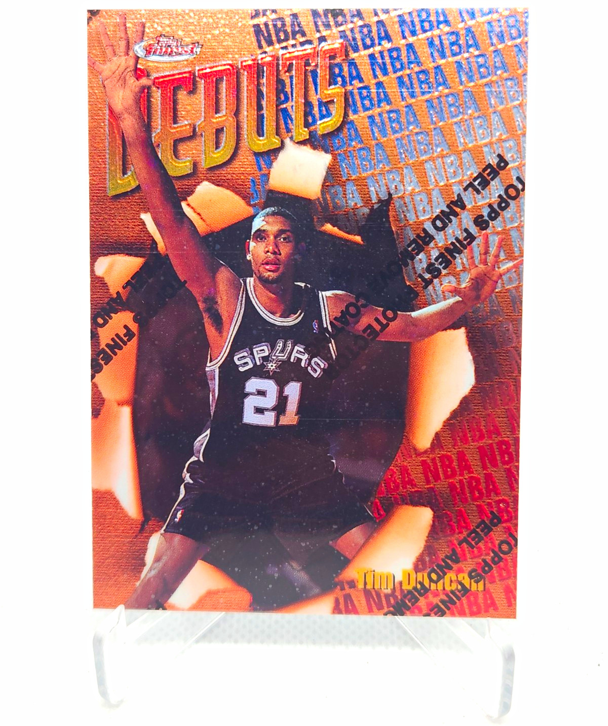 Topps 1997-98 Finest Tim Duncan Rookie RC #101 Common Bronze Spurs Topps 1997-98 Finest Tim Duncan Rookie RC #101 Common Bronze Spurs