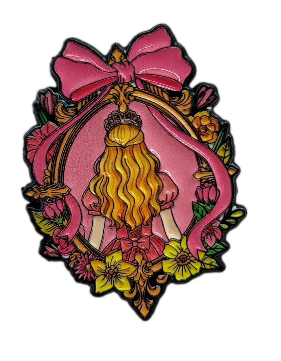Wicked-Inspired Pink Witch Glinda Silhouette Pin – Artist-Created Collectible