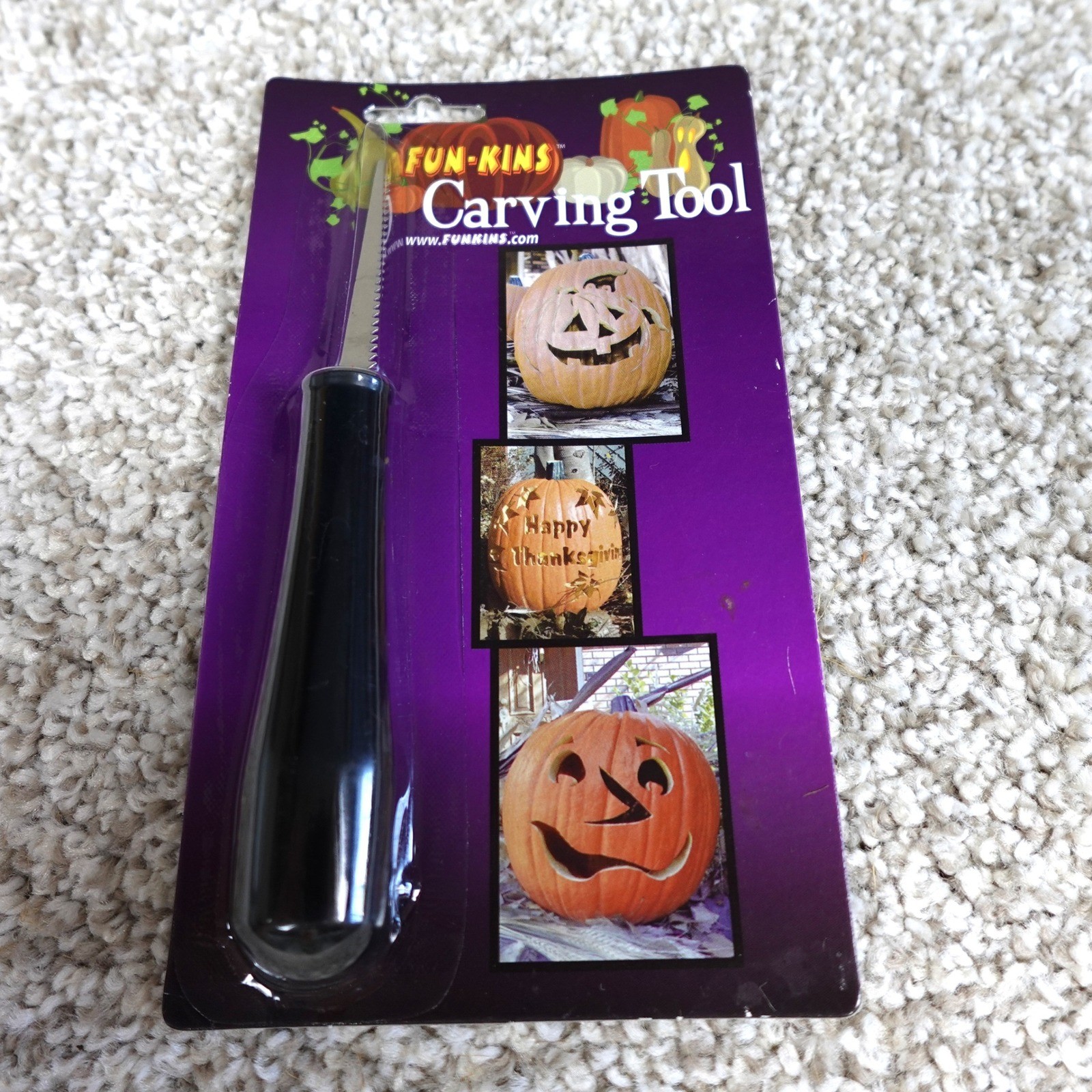 Vintage 2005 Funkins Carving Tool Pumpkin Serrated Knife New In Package 770-9256
