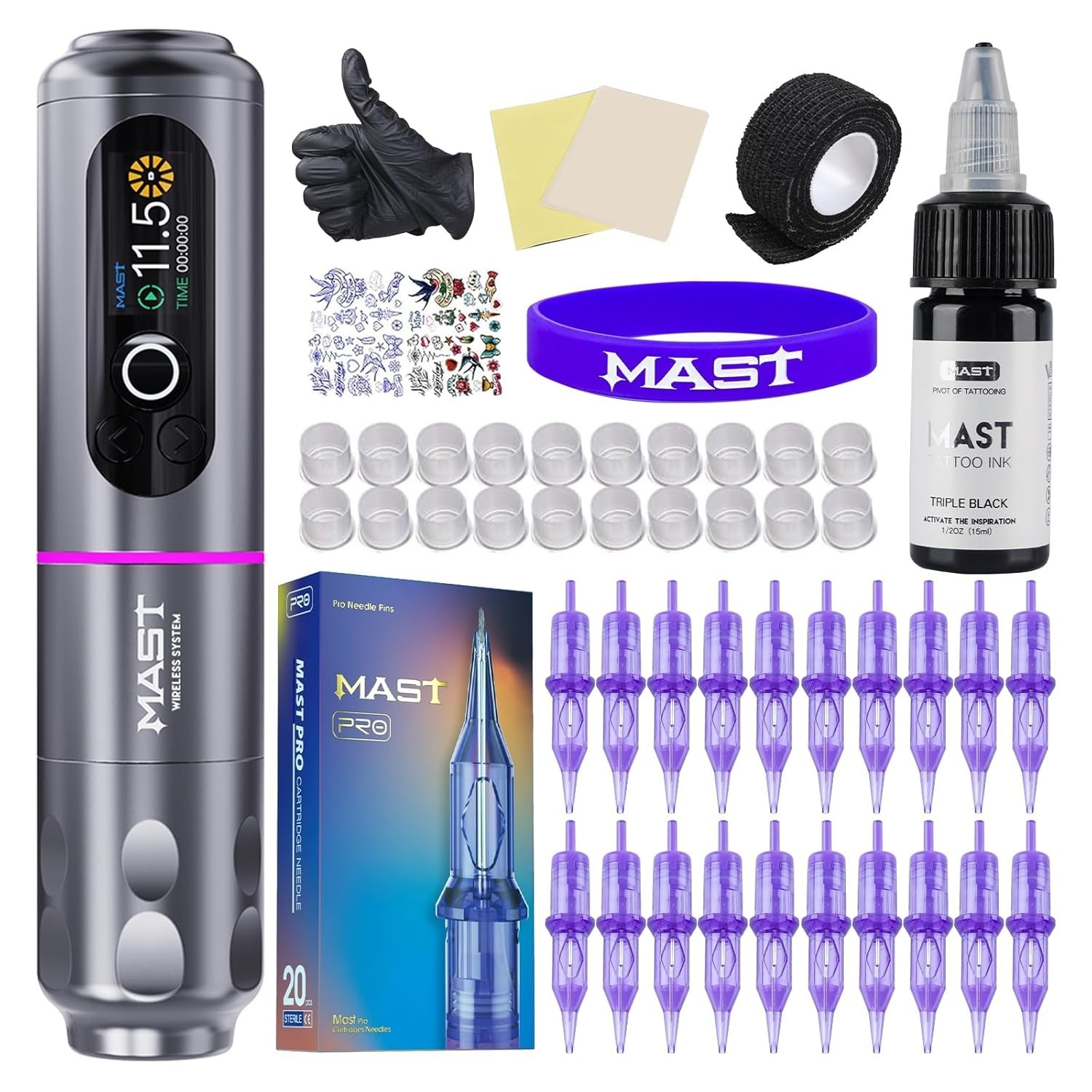 Mast Tattoo Archer2 Wireless Tattoo Gun Kit Rotary Battery Pen with Mcore-R1 Mast Tattoo Archer2 Wireless Tattoo Gun Kit Rotary Battery Pen with Mcore-R1