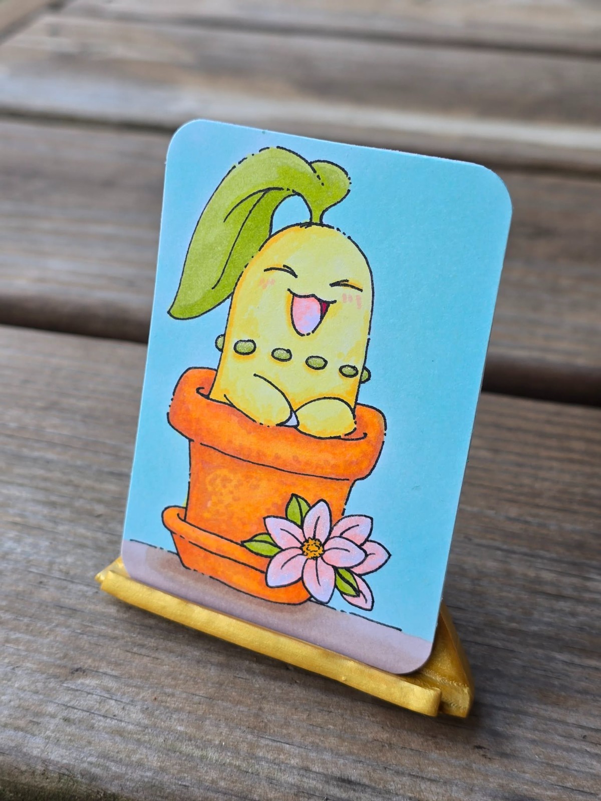 ACEO Original Cute Plant Flower Pot Whimsical Character Art OOAK by KrystaBolser ACEO Original Cute Plant Flower Pot Whimsical Character Art OOAK by KrystaBolser