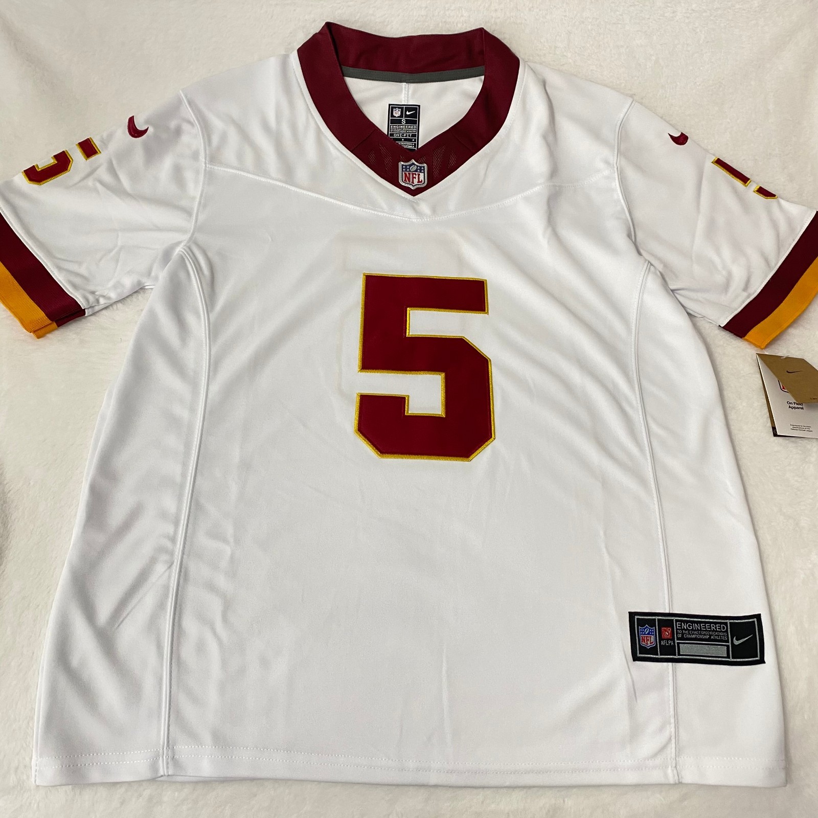 Jayden Daniels #5 White Men's Adult Embroidered Jersey Sizes S-4XL