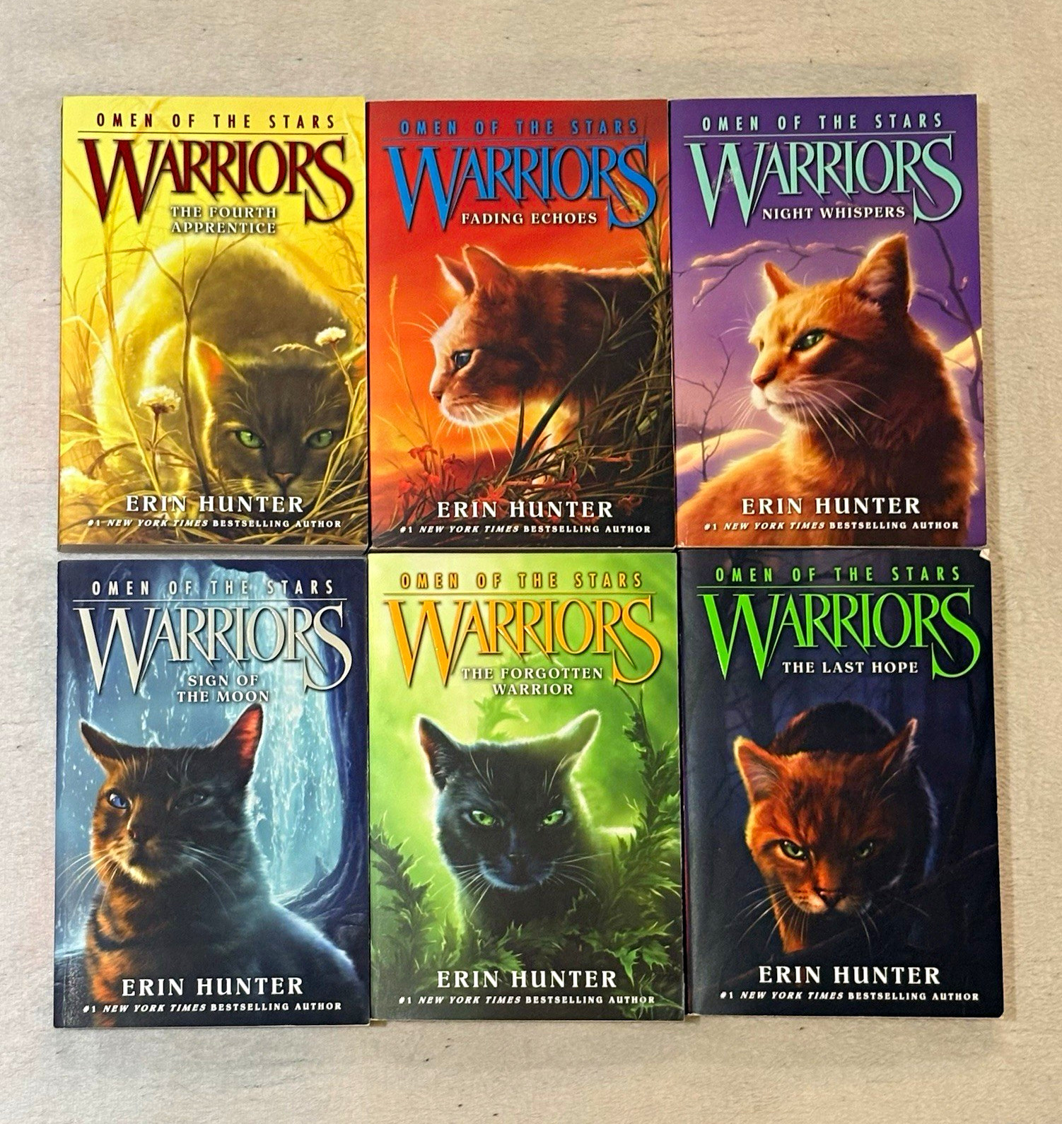 Erin Hunter Warriors Omen of the Stars Paperback Book Lot 6 Books Erin Hunter Warriors Omen of the Stars Paperback Book Lot 6 Books