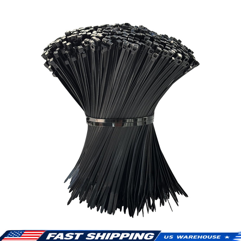 150 Pack Zip Ties 8 Inch Black, 40lbs Tensile Strength, Nylon Cable Ties 150 Pack Zip Ties 8 Inch Black, 40lbs Tensile Strength, Nylon Cable Ties