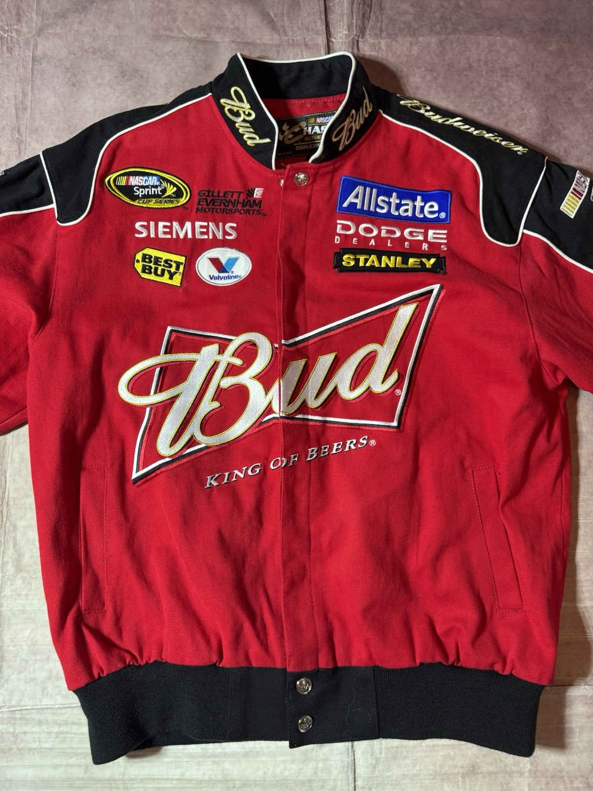 Chase Authentics Kasey Kahne Budweiser Racing Jacket NASCAR Men’s Sz Large New Chase Authentics Kasey Kahne Budweiser Racing Jacket NASCAR Men’s Sz Large New