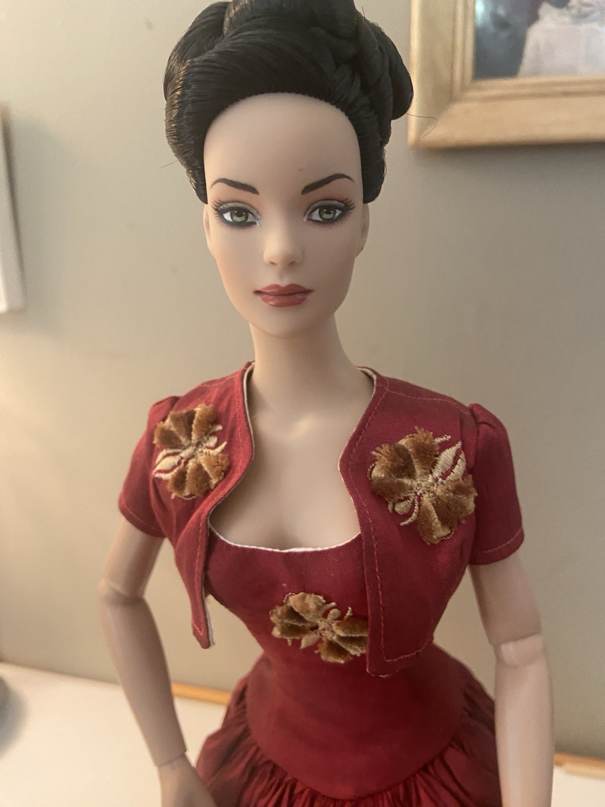 Tonner Tyler Doll BE With OOAK Red Silk Ball Gown and Matching Jacket. Wrist, BE