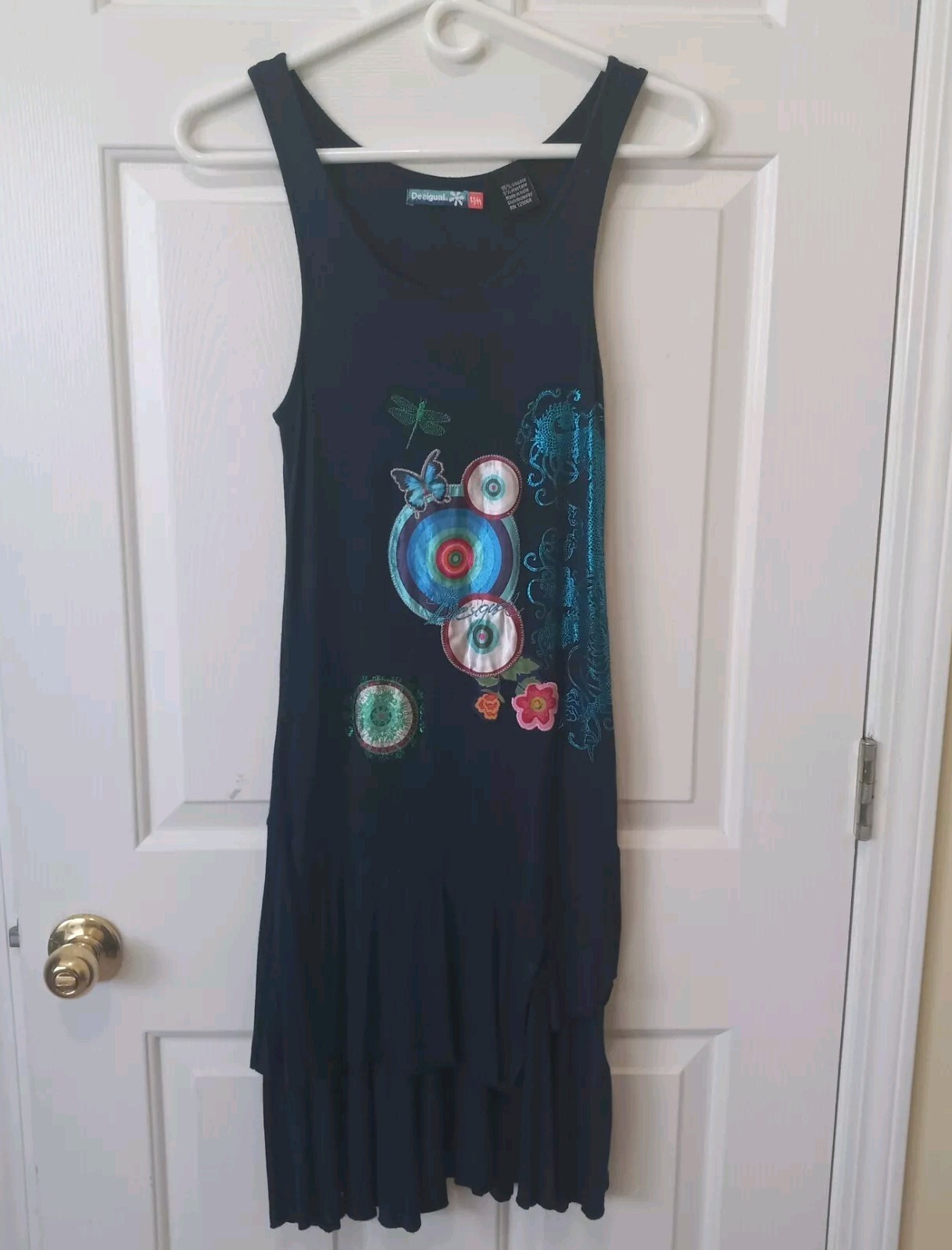 DESIGUAL Racerback Applique Girl\'s Youth Summer Resort Jersey Dress Size 13/14 DESIGUAL Racerback Applique Girl\'s Youth Summer Resort Jersey Dress Size 13/14