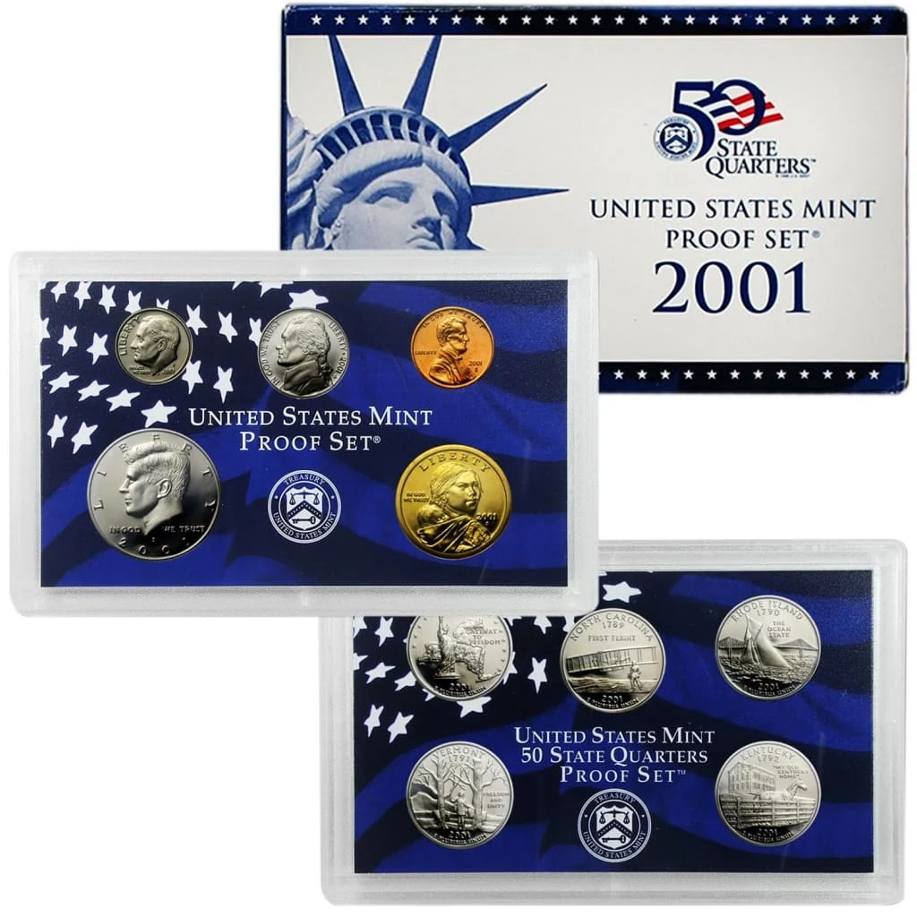 2001 S Proof Set - 10 Coin Set - San Francisco