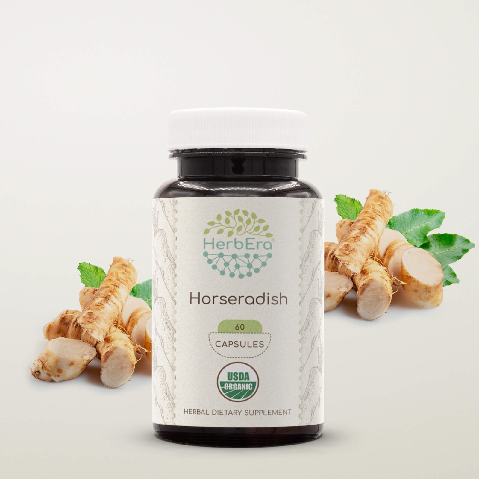 HerbEra Horseradish 60/120 Capsules, 500 mg, Organic Horseradish HerbEra Horseradish 60/120 Capsules, 500 mg, Organic Horseradish
