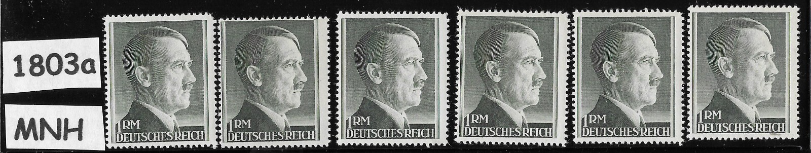 MNH stamps  1RM Third Reich Adolf Hitler 1942-1944 /  Sc524  Perf 14.0  #1803a
