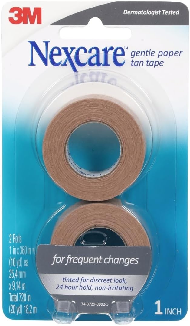 Nexcare Gentle Paper First Aid Tape T781-2PK, Tan, 1 in x 10 yds Nexcare Gentle Paper First Aid Tape T781-2PK, Tan, 1 in x 10 yds