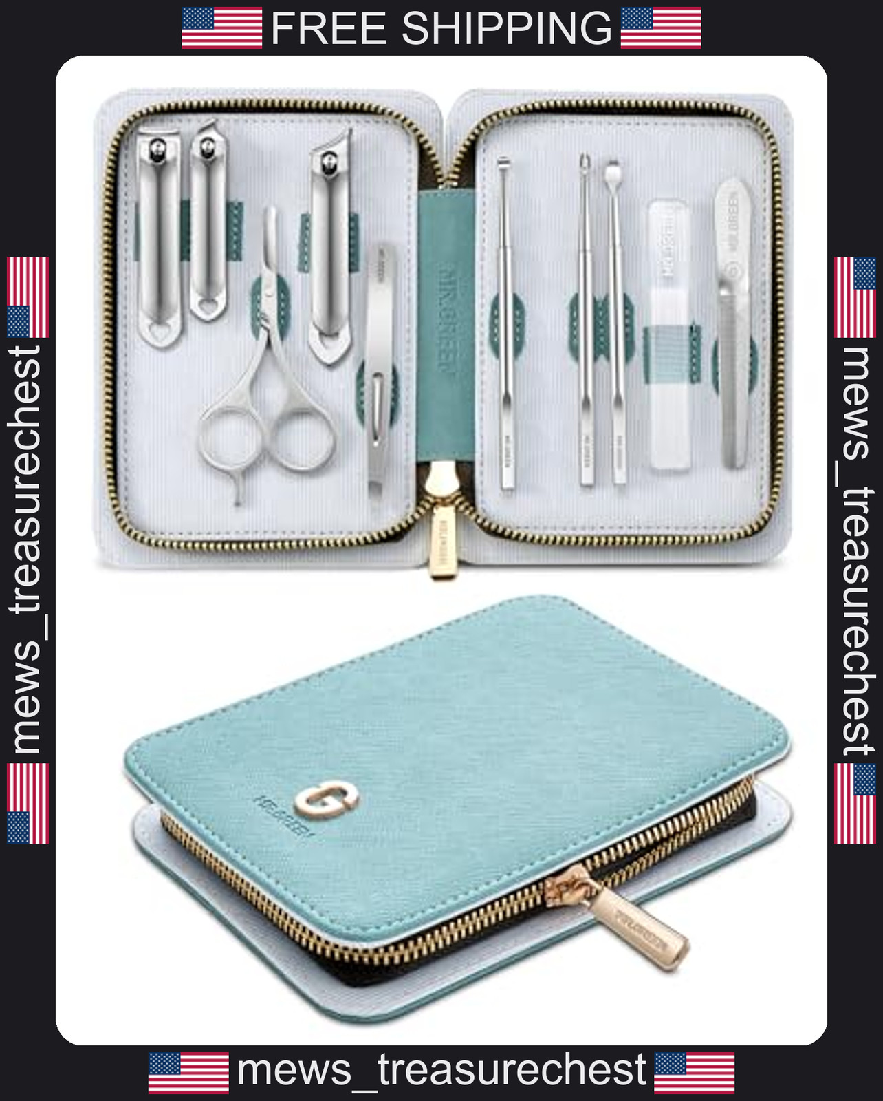 Manicure Set 10-Piece Stainless Steel Nail Clipper Kit for Nails & Facial Care