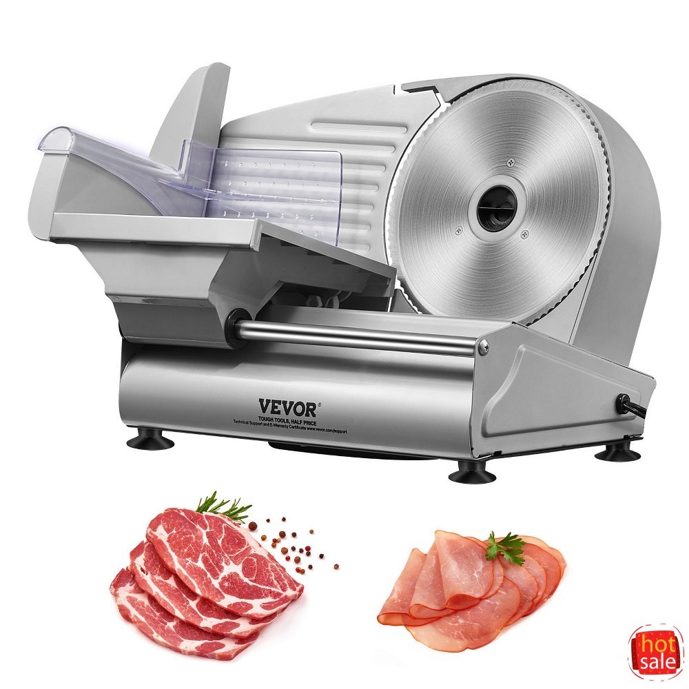 VEVOR 7.5in Electric Deli Meat Slicer, 180W, SUS420 Blade, 0-0.6in Adjustable VEVOR 7.5in Electric Deli Meat Slicer, 180W, SUS420 Blade, 0-0.6in Adjustable