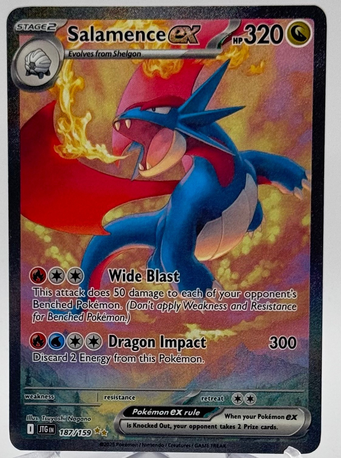 Pokemon TCG Salamence ex 187/159 Special Illustration Rare SIR Journey Together Pokemon TCG Salamence ex 187/159 Special Illustration Rare SIR Journey Together
