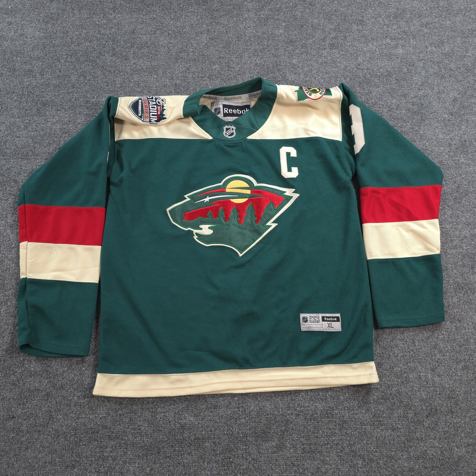 Minnesota Wild Jersey Mens XL Green NHL Hockey Reebok Mikko Koivu 9 Captain C