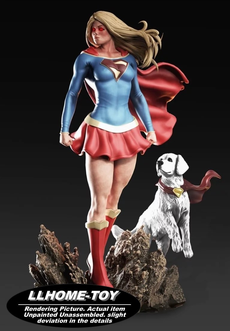 1/6 Supergirl Woman Resin 3D Print Model Unpainted Unassembled GK Figure