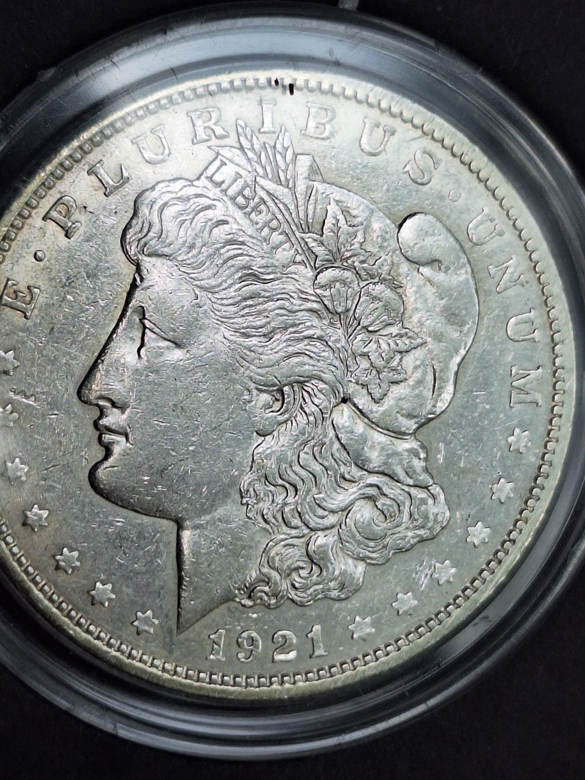 1921-D Morgan Silver Dollar in Case And Folder.Only Year Made At The Denver Mint 1921-D Morgan Silver Dollar in Case And Folder.Only Year Made At The Denver Mint