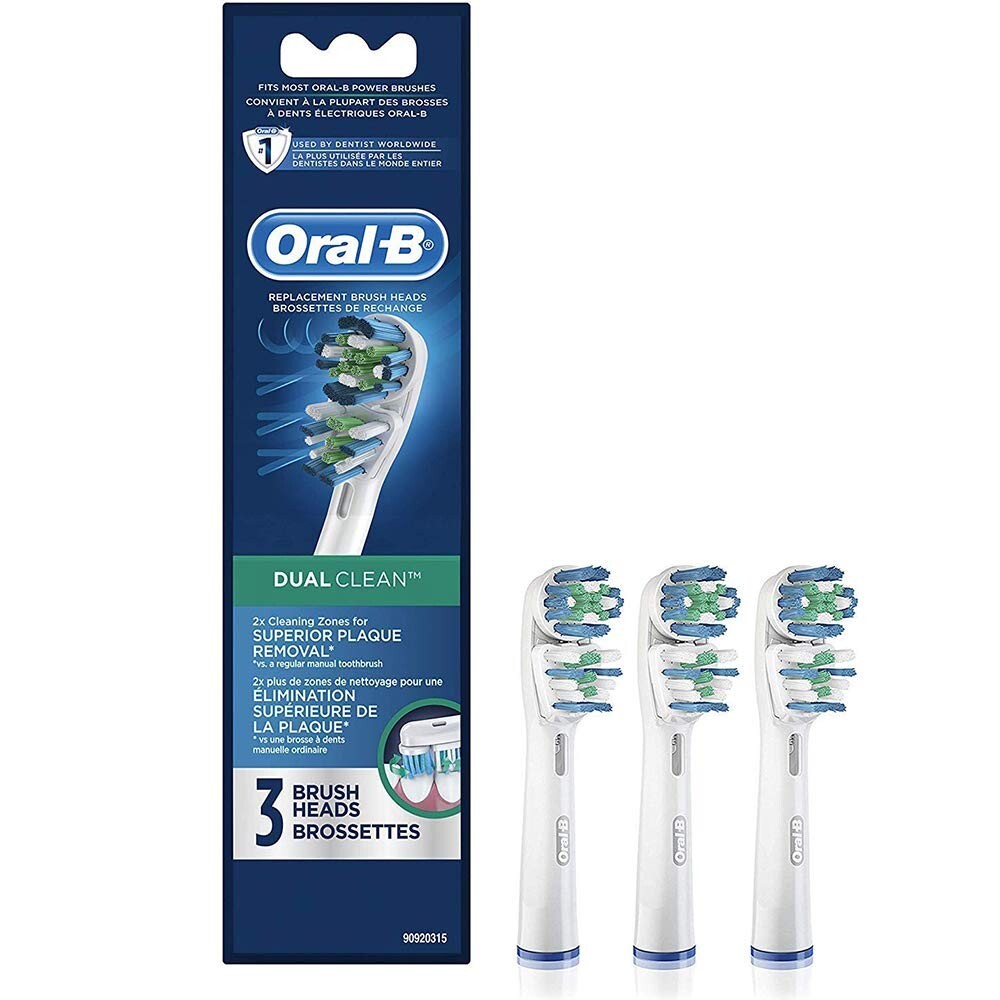 Oral-B Dual Clean Replacement Electric Toothbrush Head, 3 Count