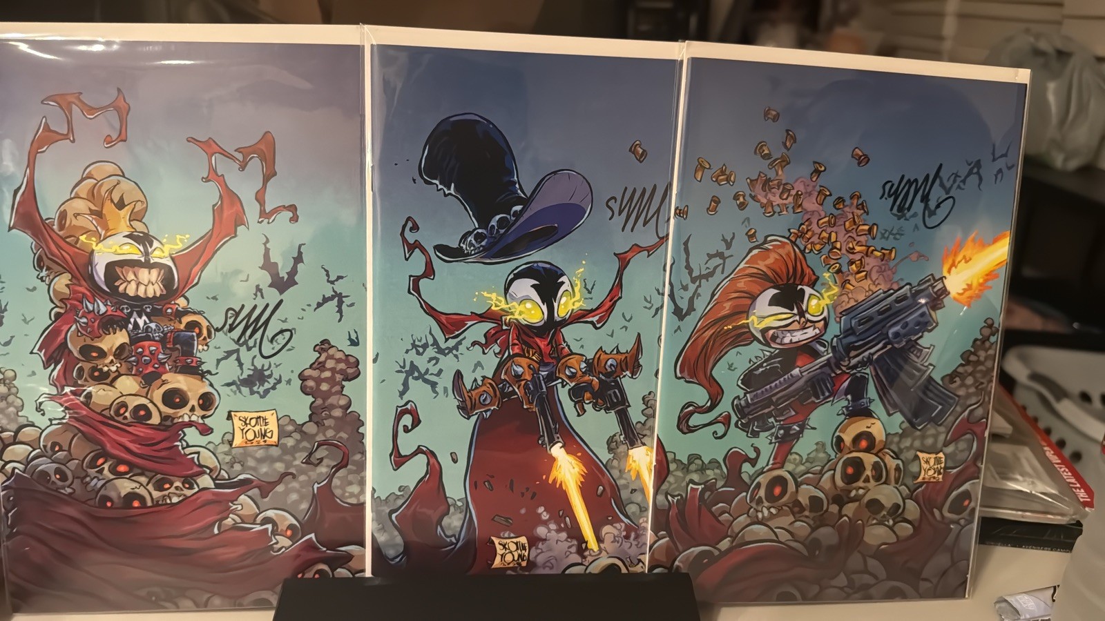 KING SPAWN + GUNSLINGER + THE SCORCHED #50 CONNECTING SET SIGNED SKOTTIE YOUNG KING SPAWN + GUNSLINGER + THE SCORCHED #50 CONNECTING SET SIGNED SKOTTIE YOUNG