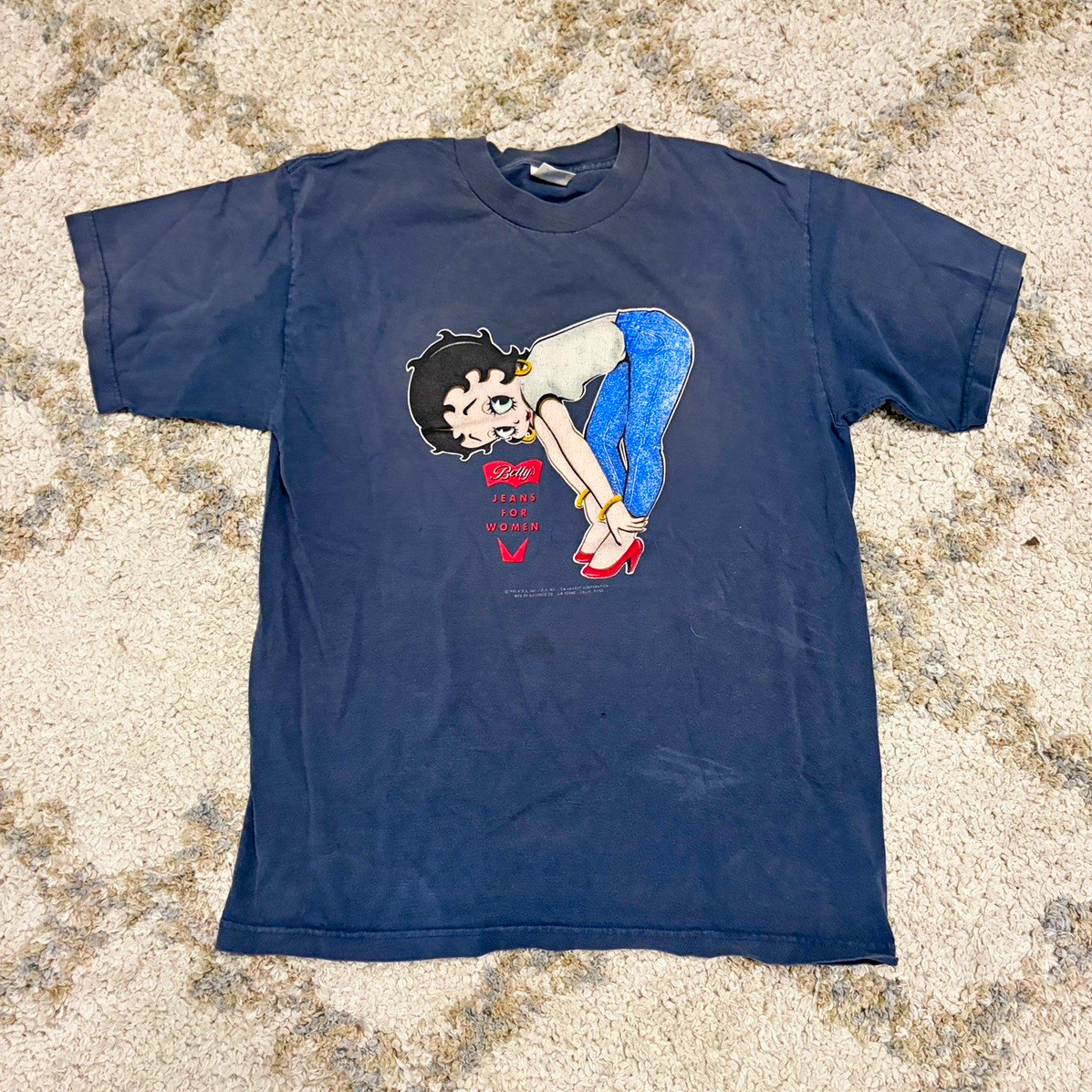 Vintage 1997 Betty Boop Cartoon Big Logo Jeans for Women Mens Size Large Vintage 1997 Betty Boop Cartoon Big Logo Jeans for Women Mens Size Large