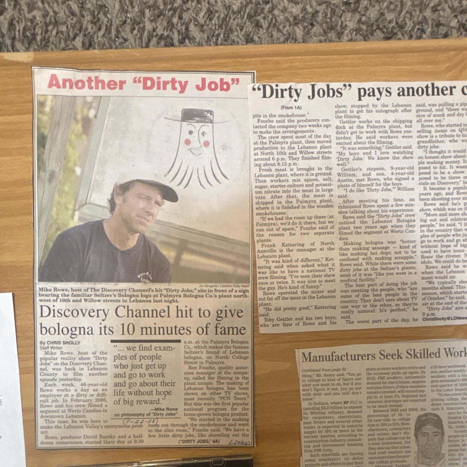 Discovery Channel Dirty Jobs Press Clippings, Memo & Location Release Paperwork Discovery Channel Dirty Jobs Press Clippings, Memo & Location Release Paperwork