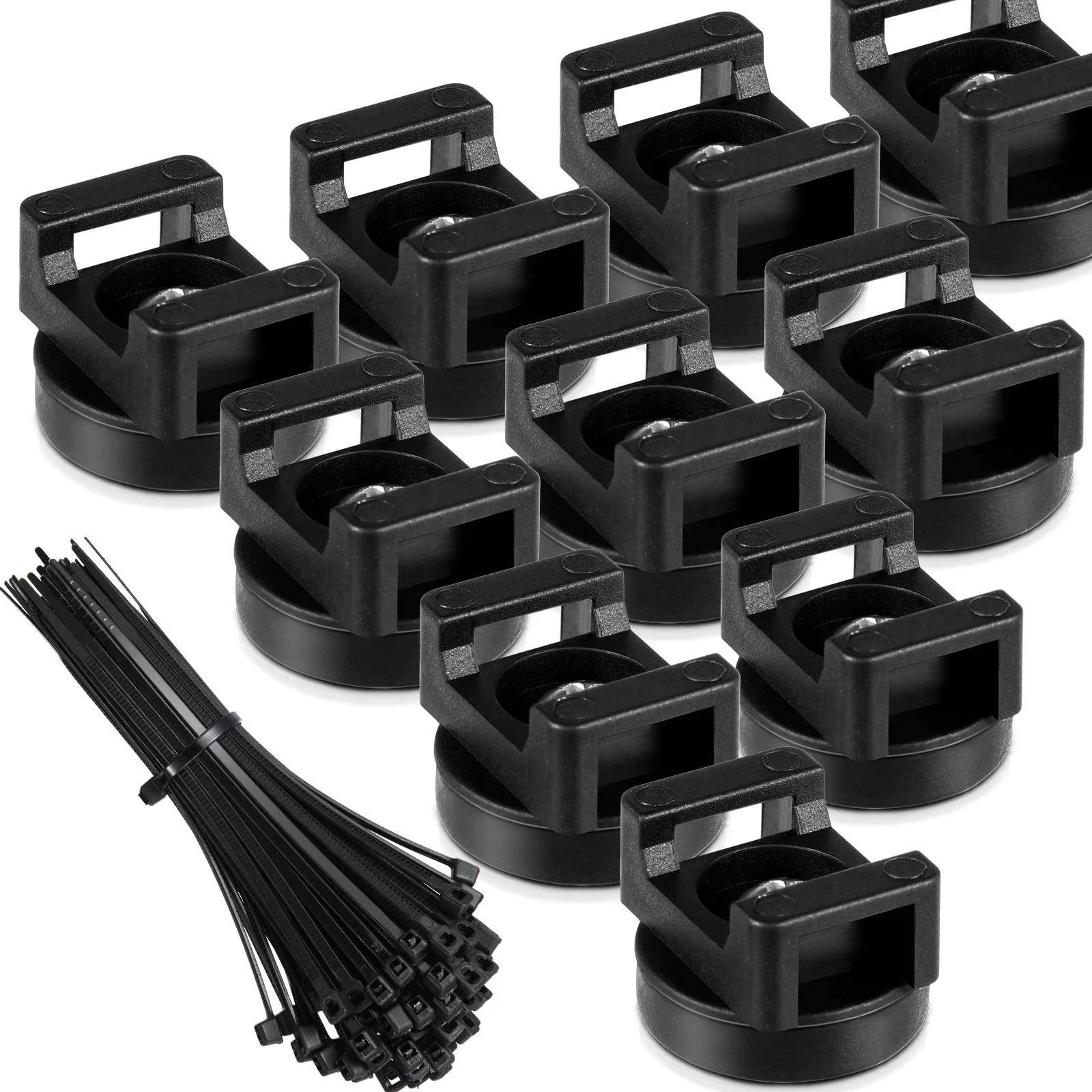 60 Pieces Magnetic Zip Tie Mount Multipurpose Cable Holder Magnets Bases 60 Pieces Magnetic Zip Tie Mount Multipurpose Cable Holder Magnets Bases
