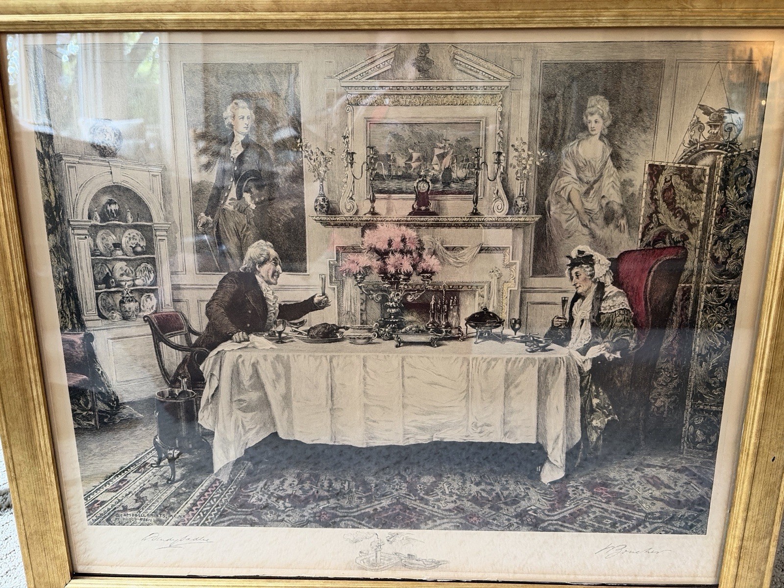 Antique W Dendy Sadler “Darby & Joan” W H Boucher Remarque Signed Re-proof #8612