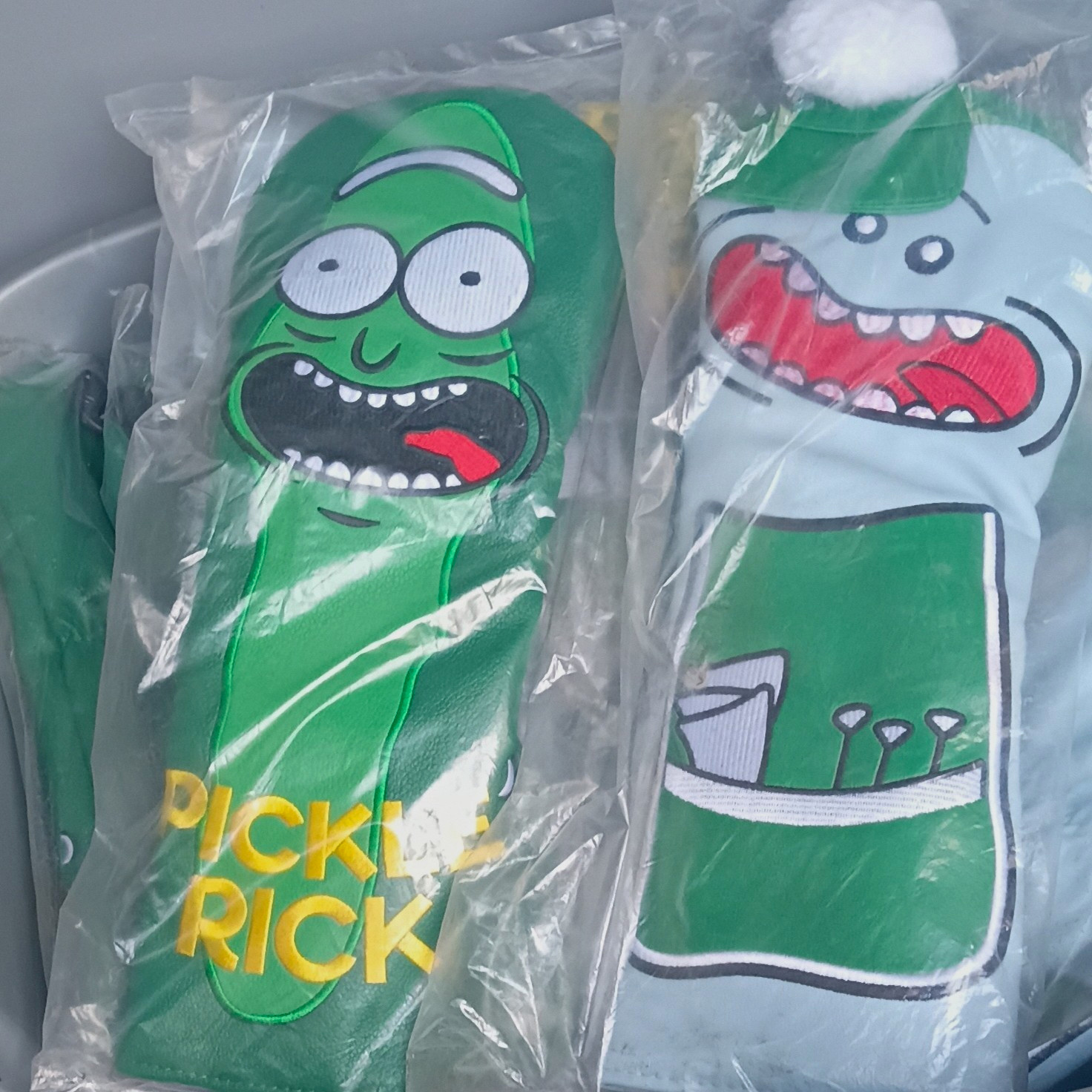 Rick and Morty Pickle Rick Golf Club Head Covers Green White Rick and Morty Pickle Rick Golf Club Head Covers Green White