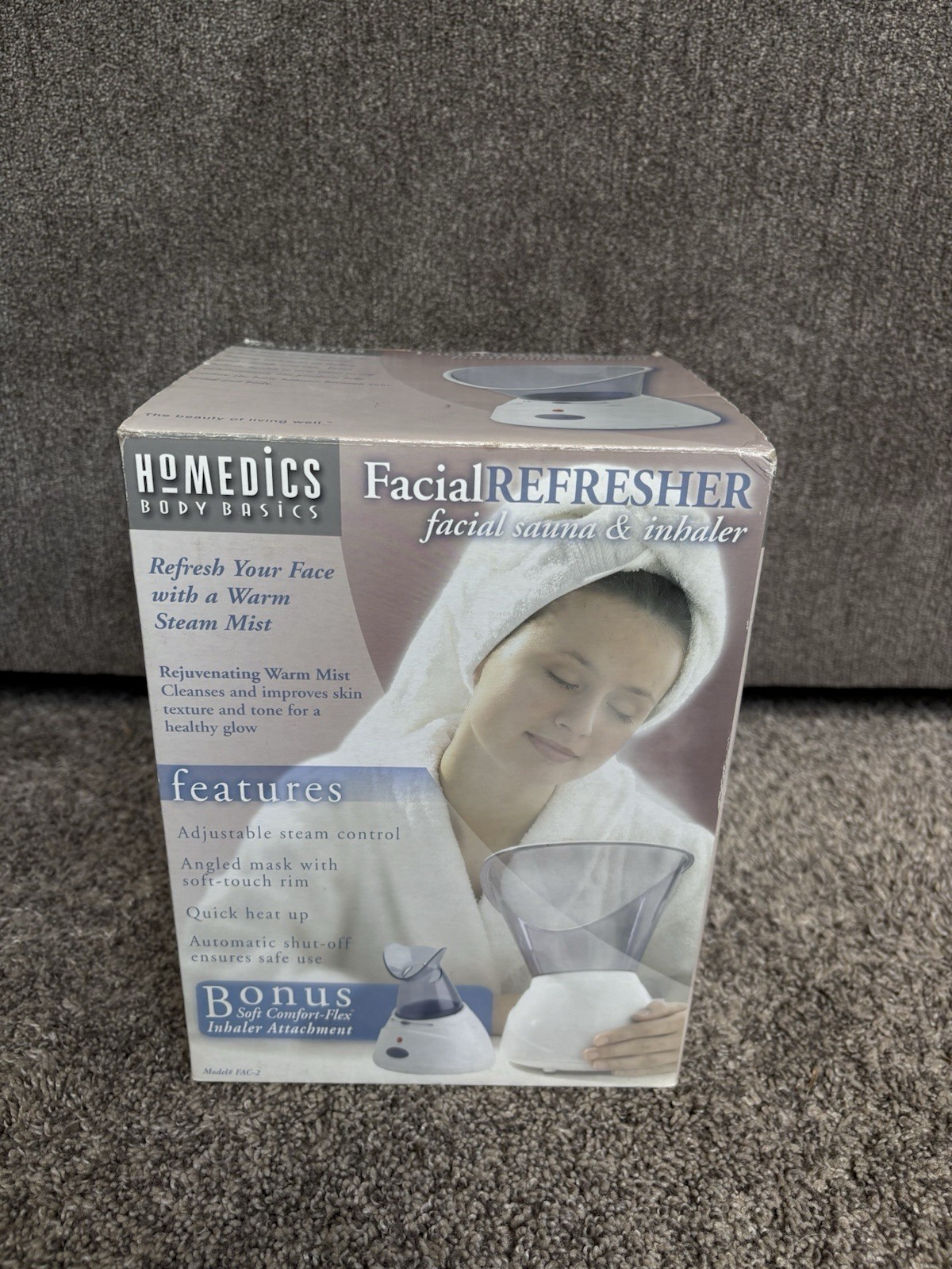 HoMedics Body Basics Facial Refresher Sauna & Inhaler FAC-2 Sealed 2003 HoMedics Body Basics Facial Refresher Sauna & Inhaler FAC-2 Sealed 2003