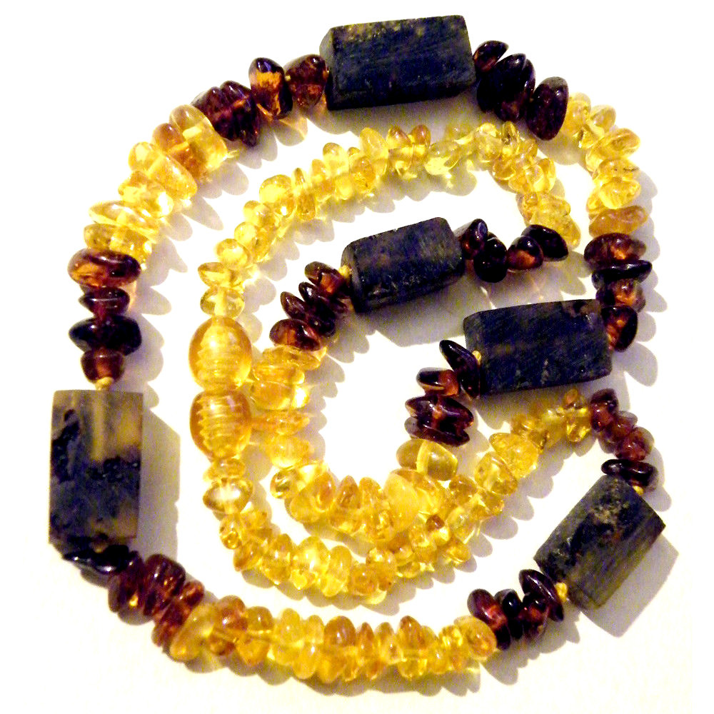 Vintage Real Amber Art Deco Necklace Butterscotch Cognac Honey Beads Natural Fab