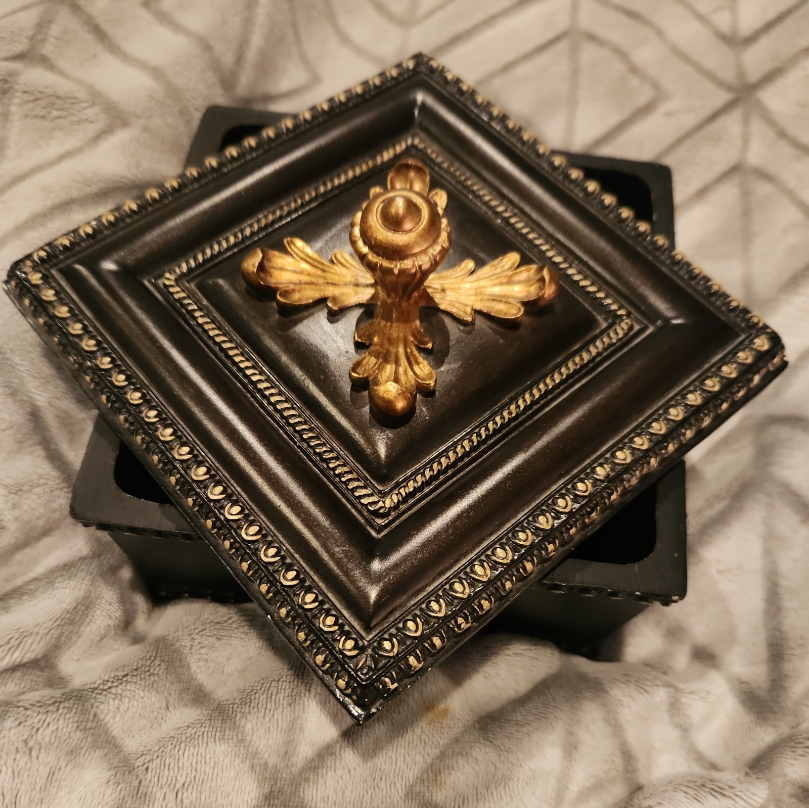 Vintage Italian Style Wood  Jewelry Box 