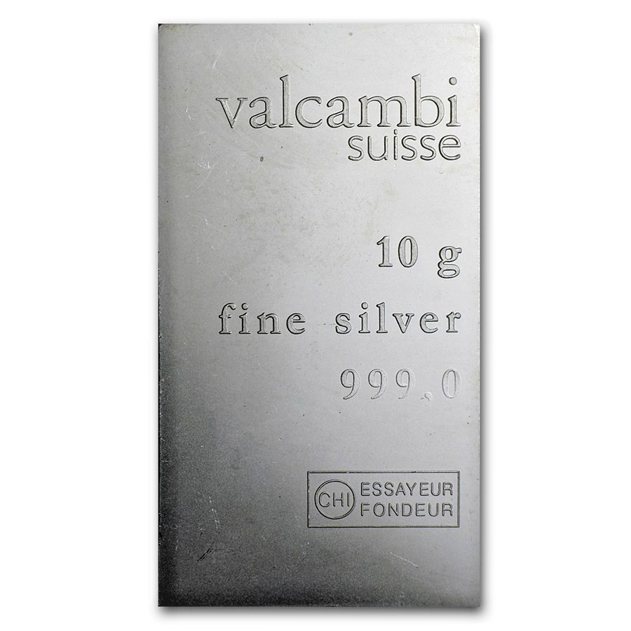 10 Gram Valcambi Suisse Silver Bar From 10x10 Breakable Card (10GRAMS of SILVER) 10 Gram Valcambi Suisse Silver Bar From 10x10 Breakable Card (10GRAMS of SILVER)