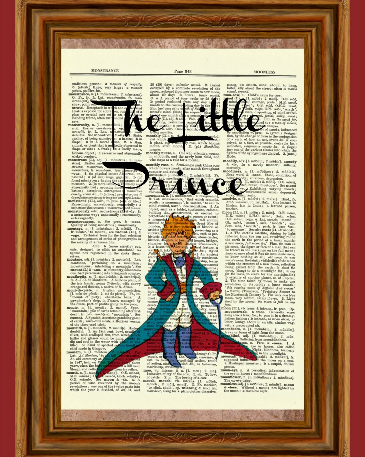 The Little Prince Dictionary Art Print Poster Picture Le Petit Prince Book Gift