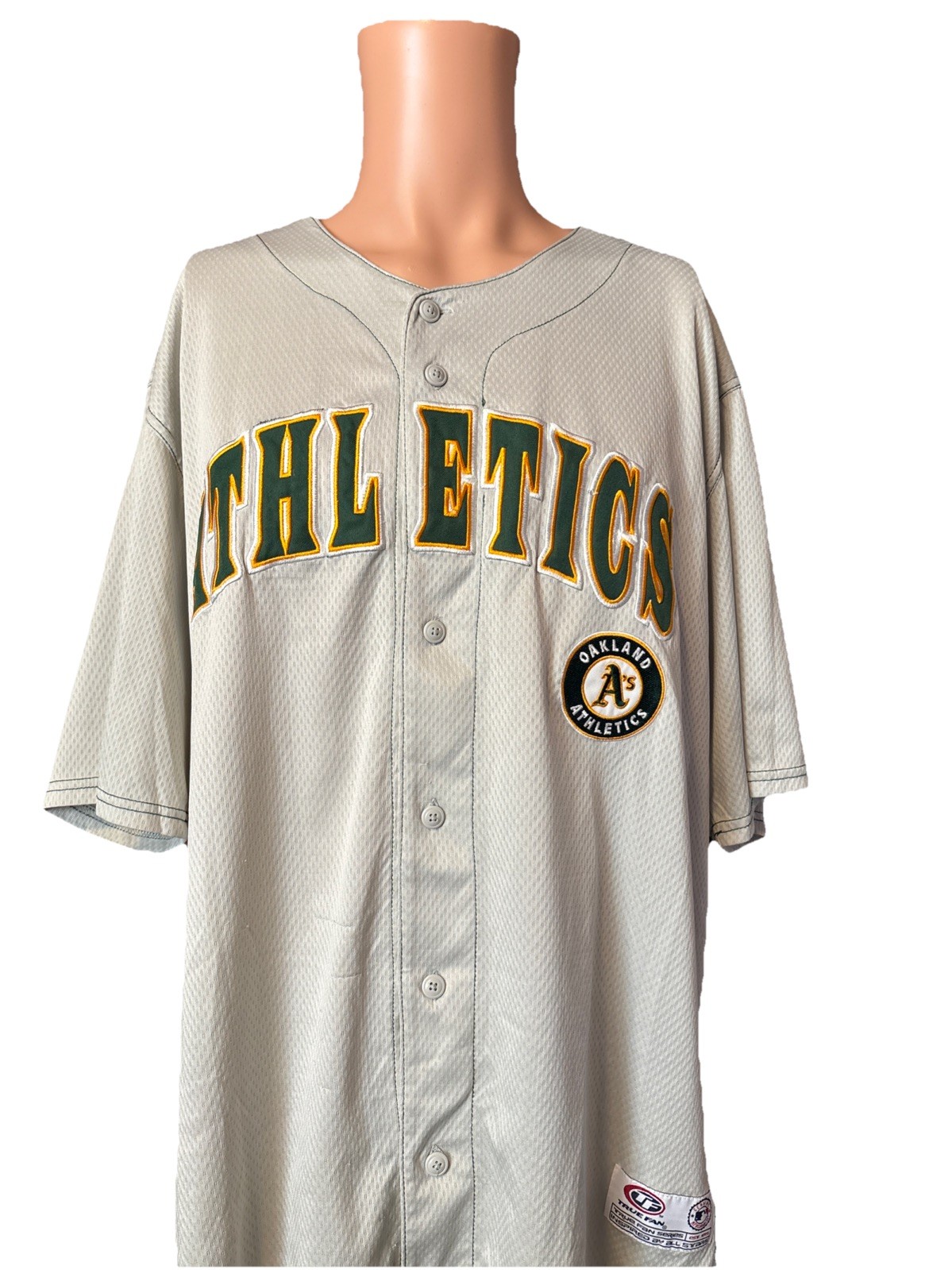 Vintage TRUE FAN Oakland Athletics Gray Jersey Size XL Mens Vintage TRUE FAN Oakland Athletics Gray Jersey Size XL Mens