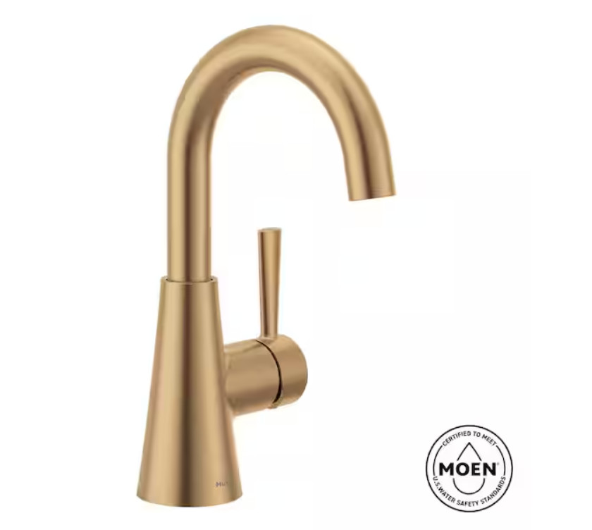 MOEN 84021BZG Ronan Single Hole Single-Handle Bathroom Faucet-Bronzed Gold