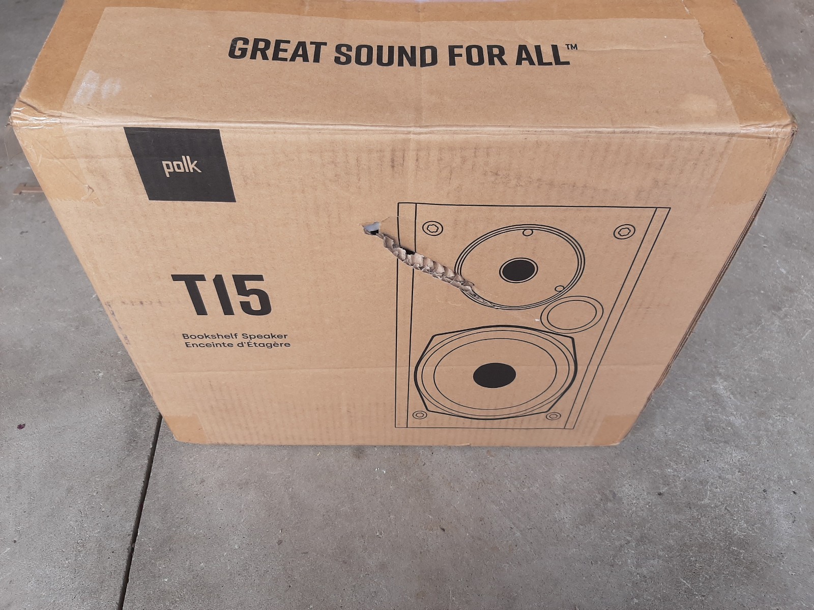 Polk Audio T15 Bookshelf Speaker Pair Black Open Box Polk Audio T15 Bookshelf Speaker Pair Black Open Box