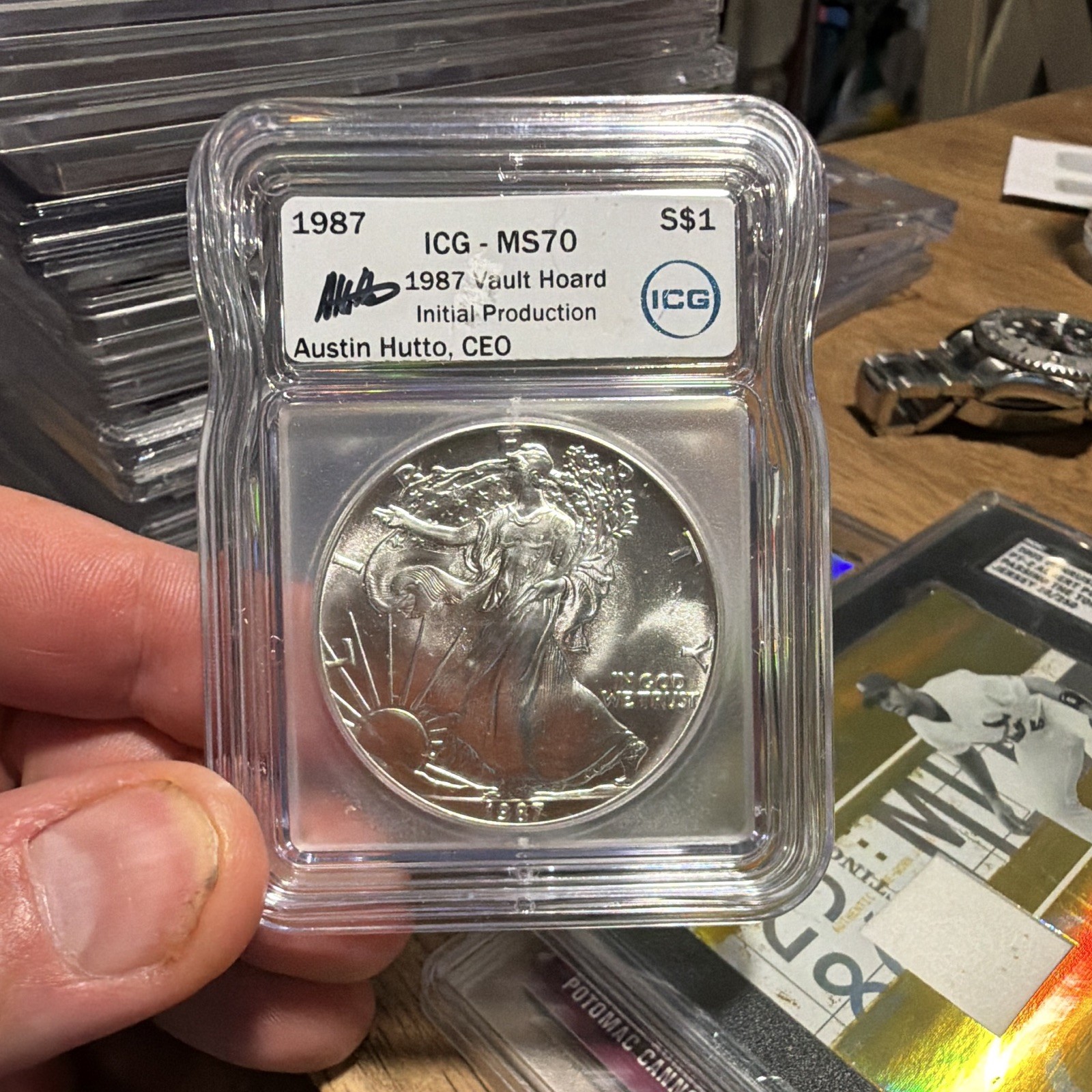 U.S. Mint 1987 Silver American Eagle $1 ICG MS70 1 oz .999 Cert 7413360881 U.S. Mint 1987 Silver American Eagle $1 ICG MS70 1 oz .999 Cert 7413360881
