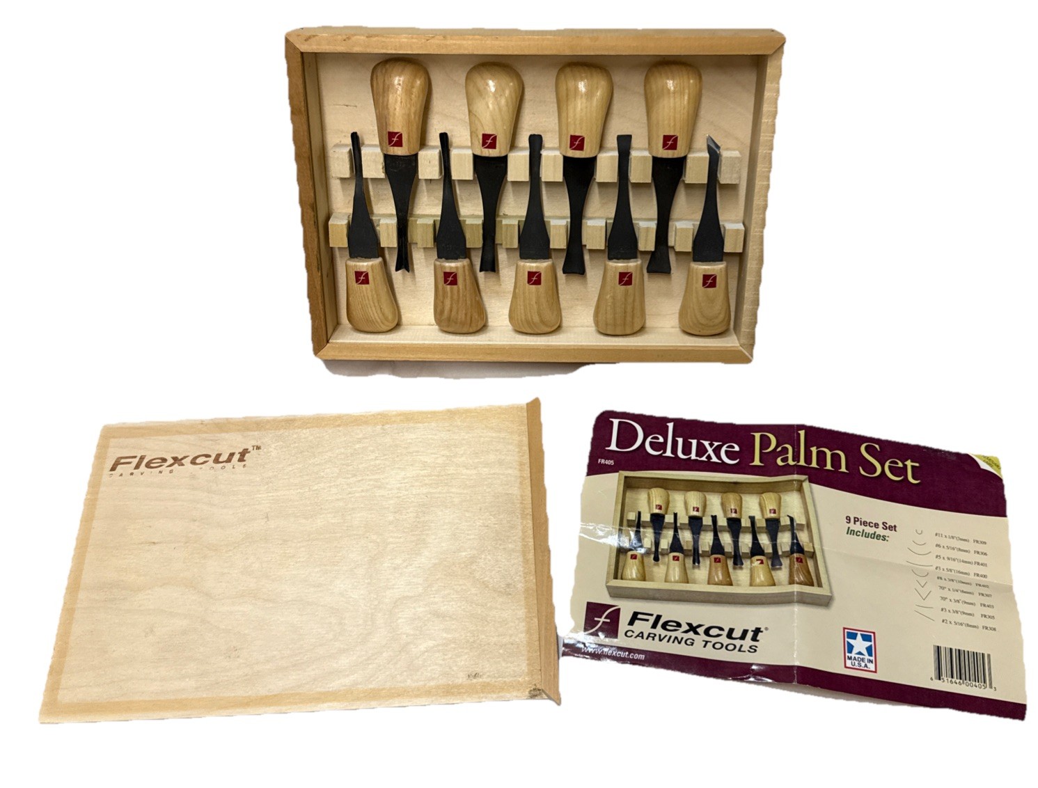 Flexcut 9 Pc. Deluxe Palm Carving Set Made In U.S.A FR405