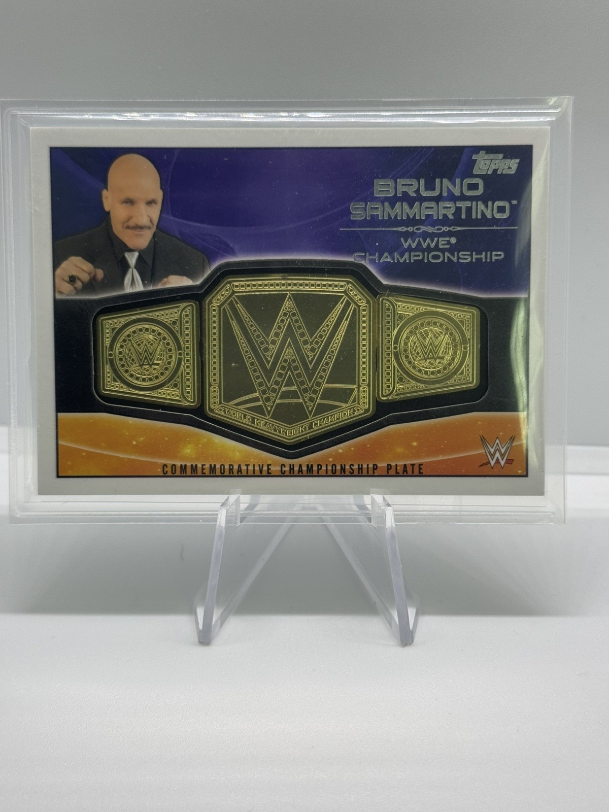 2015 Topps WWE #NNO Bruno Sammartino Commemorative Championship Plates 2015 Topps WWE #NNO Bruno Sammartino Commemorative Championship Plates