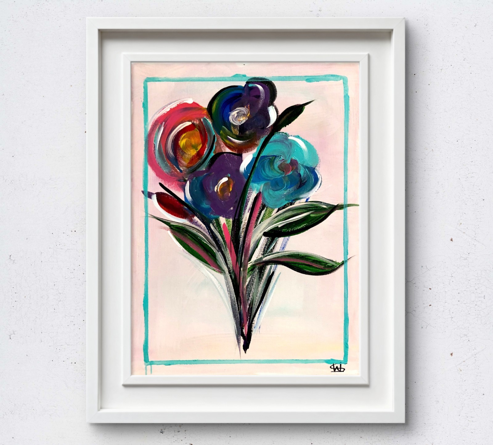 Flowers for mom impressionism hand painted 12X16 canvas abstract modern fine art