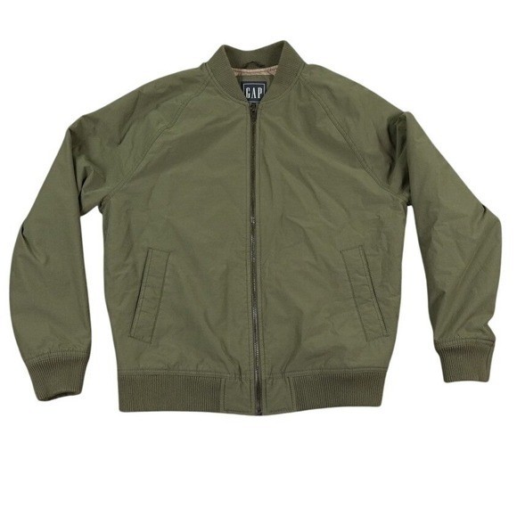 Gap Bomber Jacket Men M Olive Green Water Resistant Windproof Shell Insulated