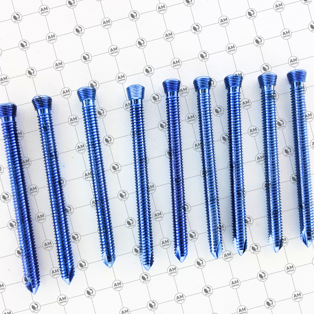 AO Sáfety Locking Self Tápping 5.0mm Screws 20mm to 80mm 110 Pcs Set Titanium