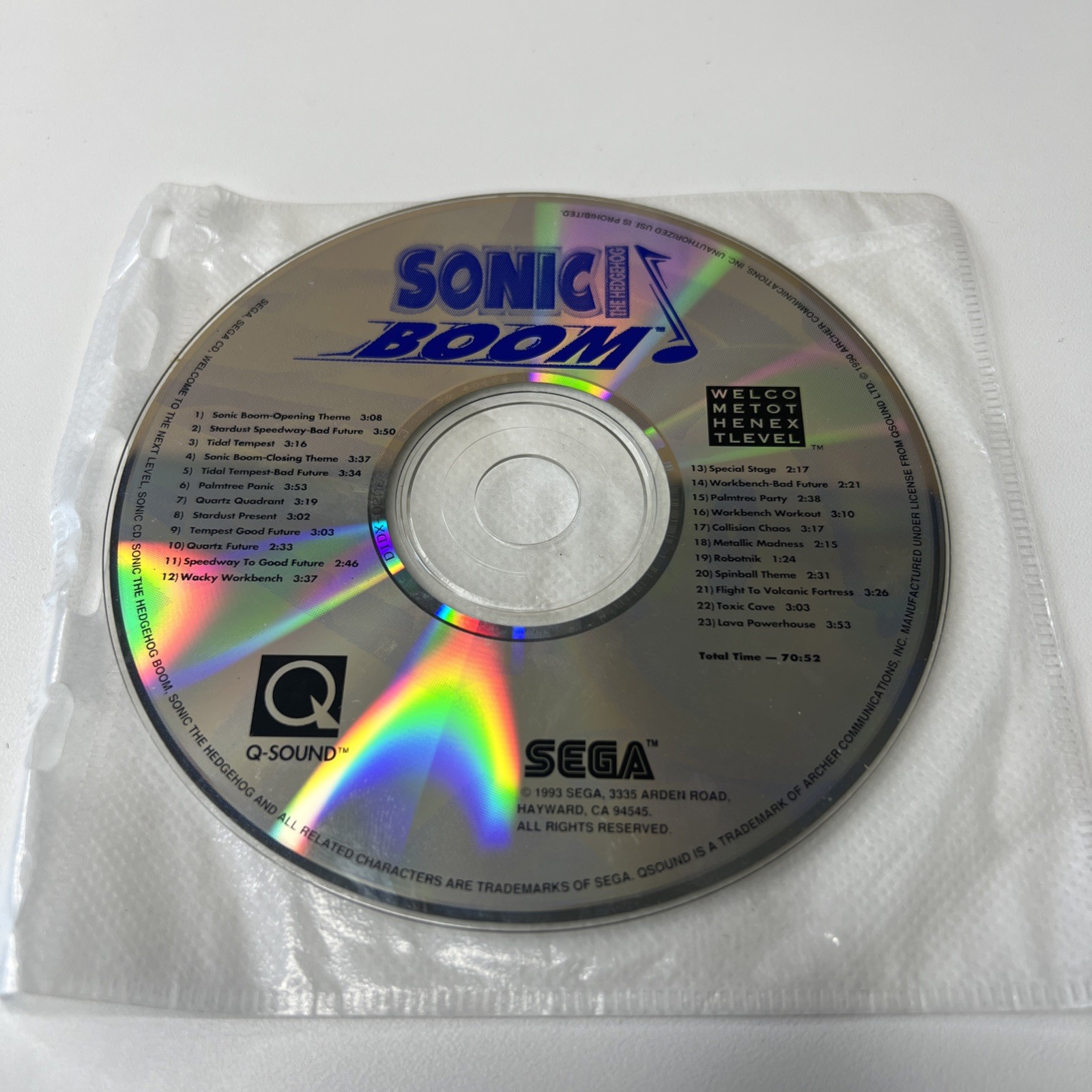 SEGA Sonic Boom CD 1993 Spencer Nilsen Q Sound Limited Collector's Edition RARE SEGA Sonic Boom CD 1993 Spencer Nilsen Q Sound Limited Collector's Edition RARE