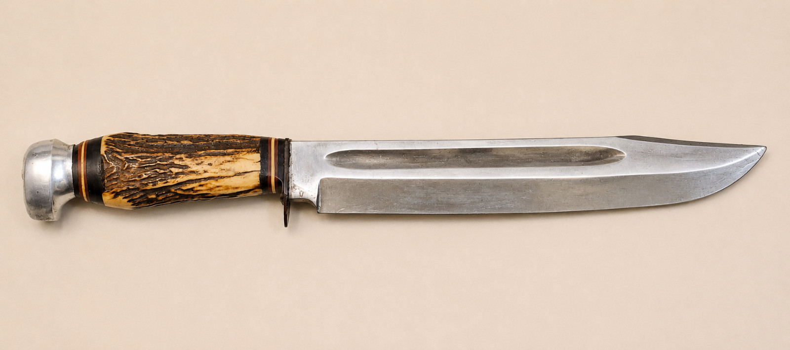 VIntage Rosco Stag Handle Solingen Bowie Knife W/ Sheath