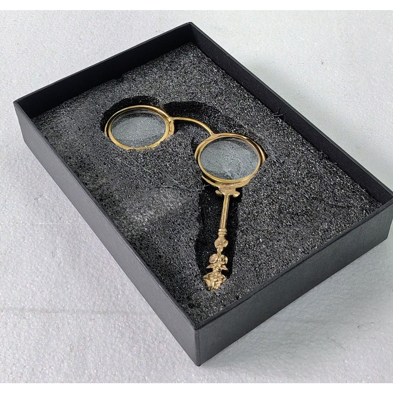 Brass Dual-Eye Magnifying Glass | Ornate Vintage Desk Decor